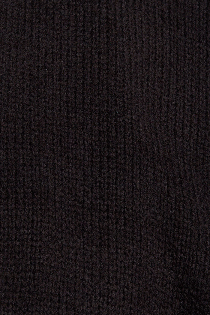 Mit Wolle: Cardigan mit Ballonärmeln, BLACK, detail image number 4