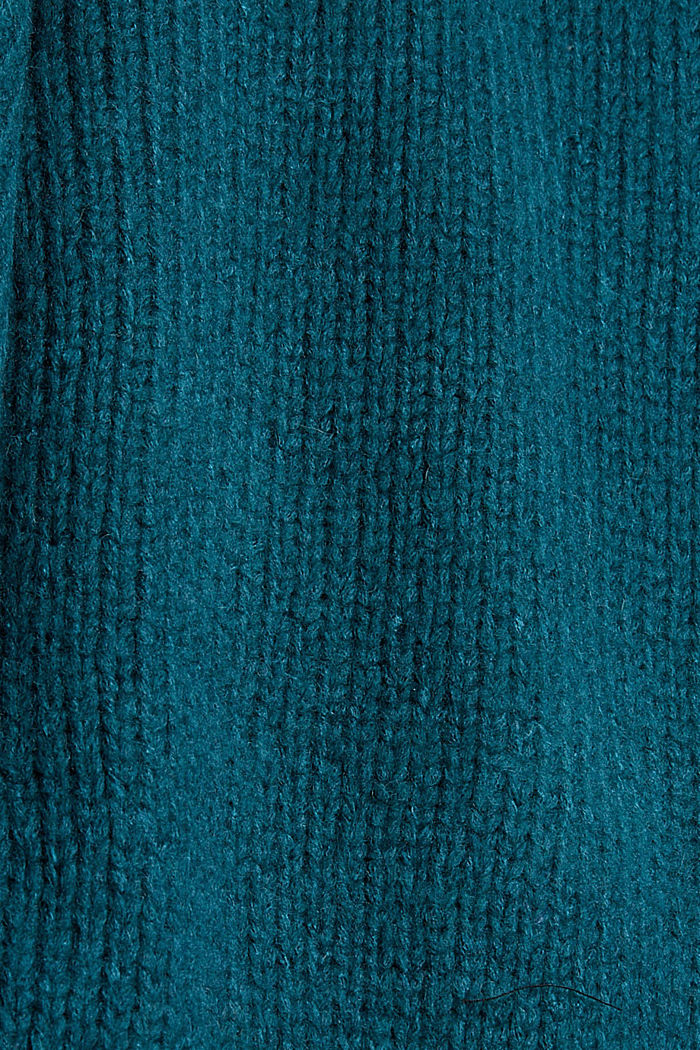 À teneur en laine : cardigan à manches ballon, EMERALD GREEN, detail image number 4
