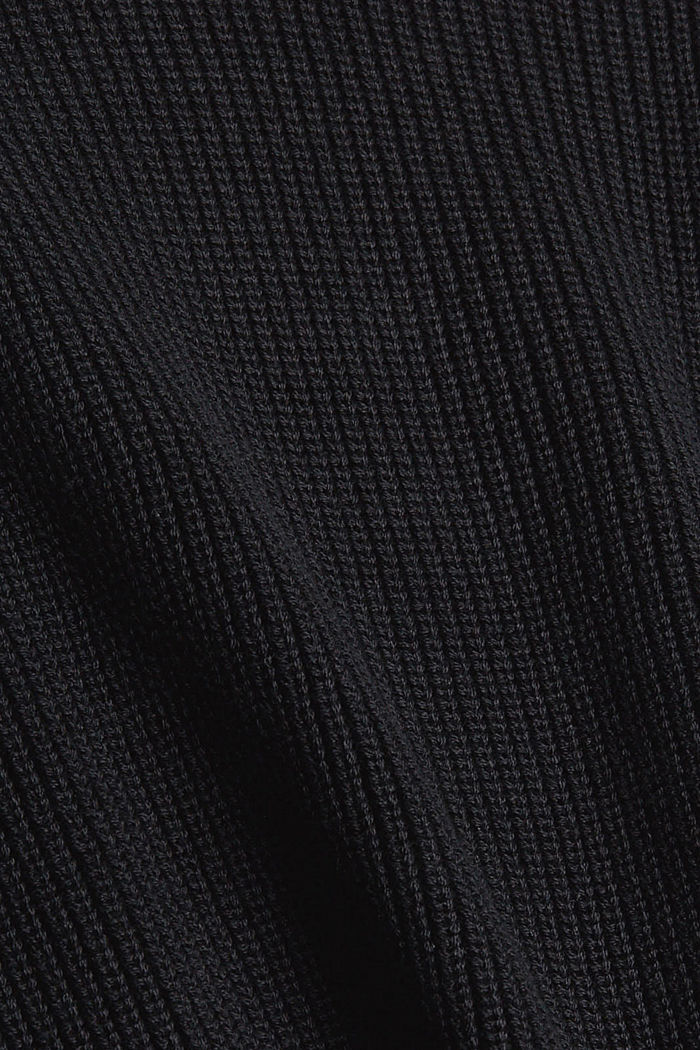 Pull-over court en coton mélangé, BLACK, detail image number 4