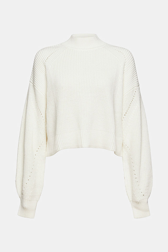 Cropped jumper made of blended cotton