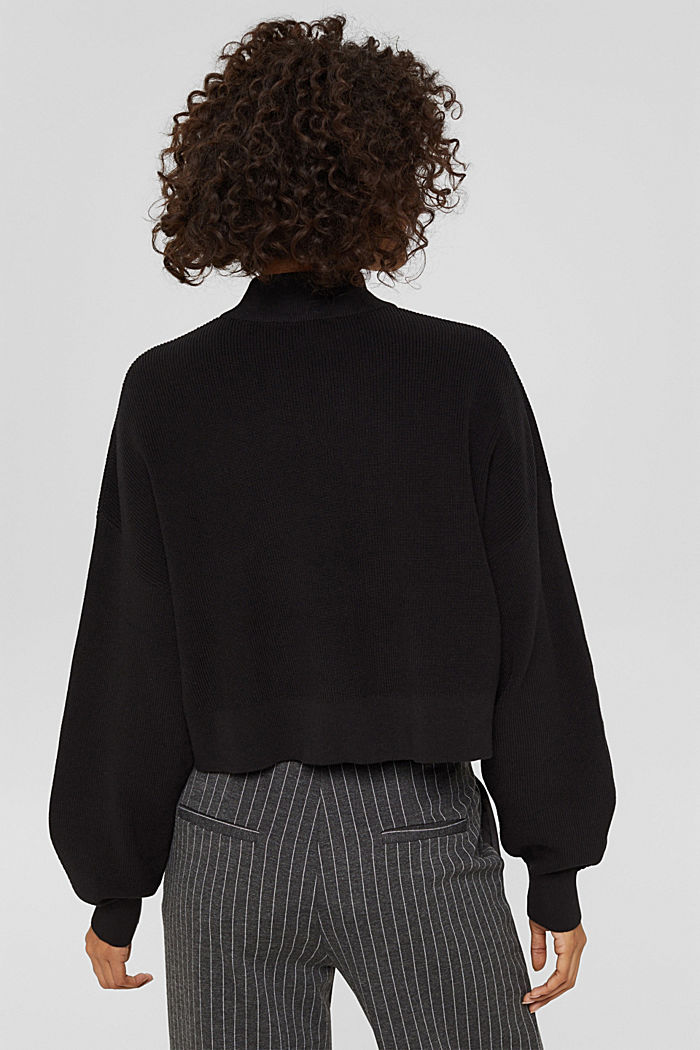 Cropped trui met opstaande kraag, BLACK, detail image number 3