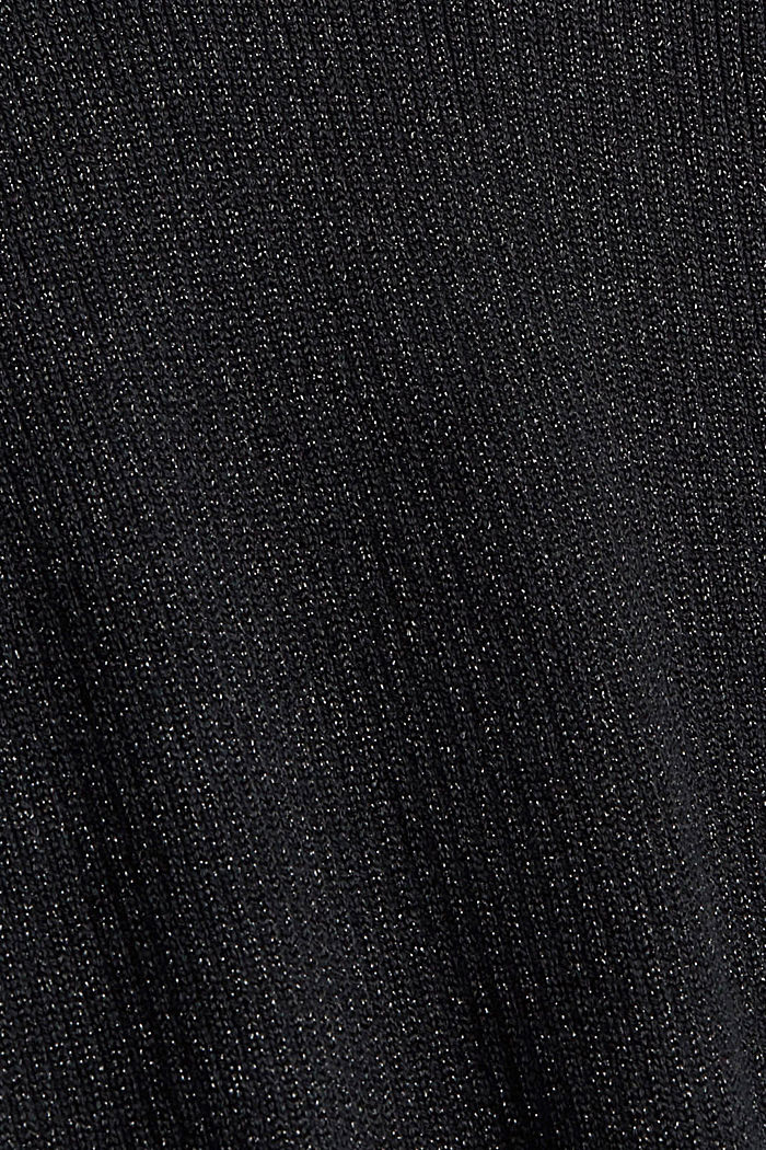 Glitzer-Pullover aus Baumwoll-Mix, BLACK, detail image number 4