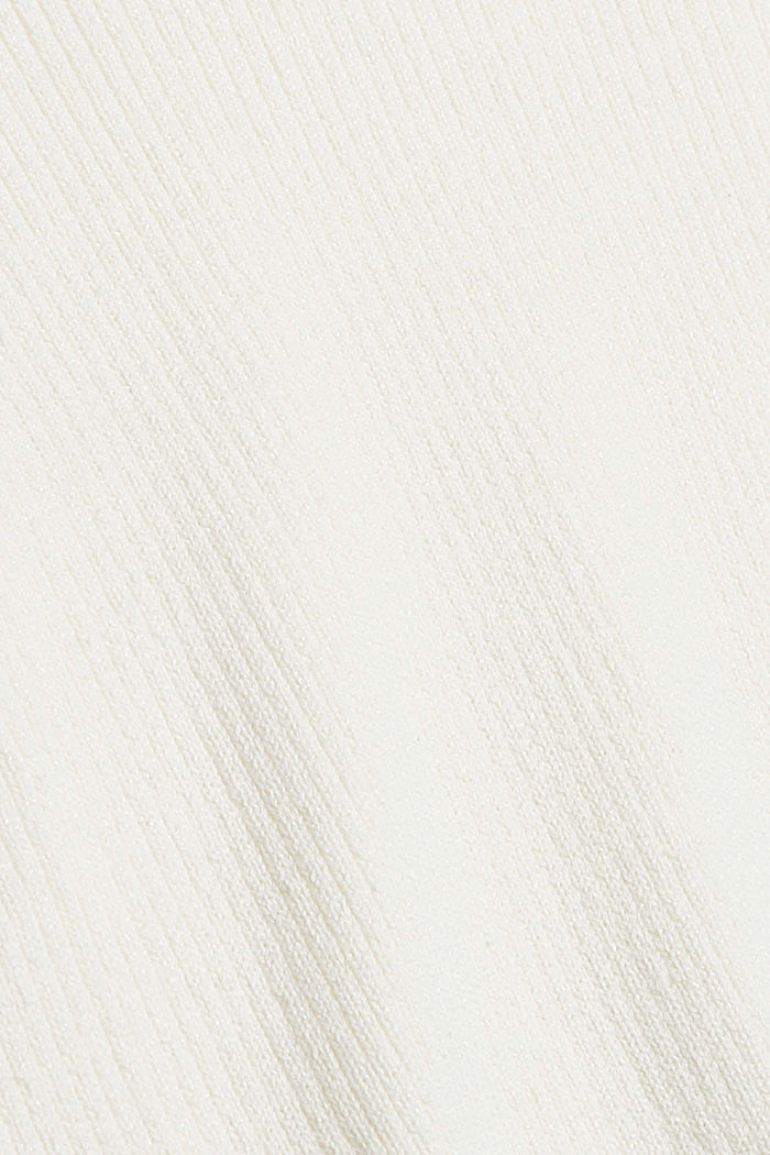 Glitzer-Pullover aus Baumwoll-Mix, OFF WHITE, detail image number 4