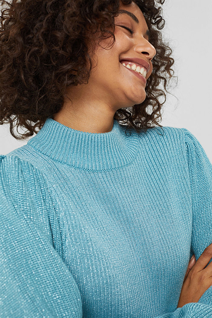 Třpytivý pulovr ze směsi s bavlnou