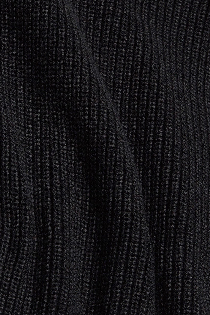 Jersey largo en mezcla de algodón, BLACK, detail image number 4