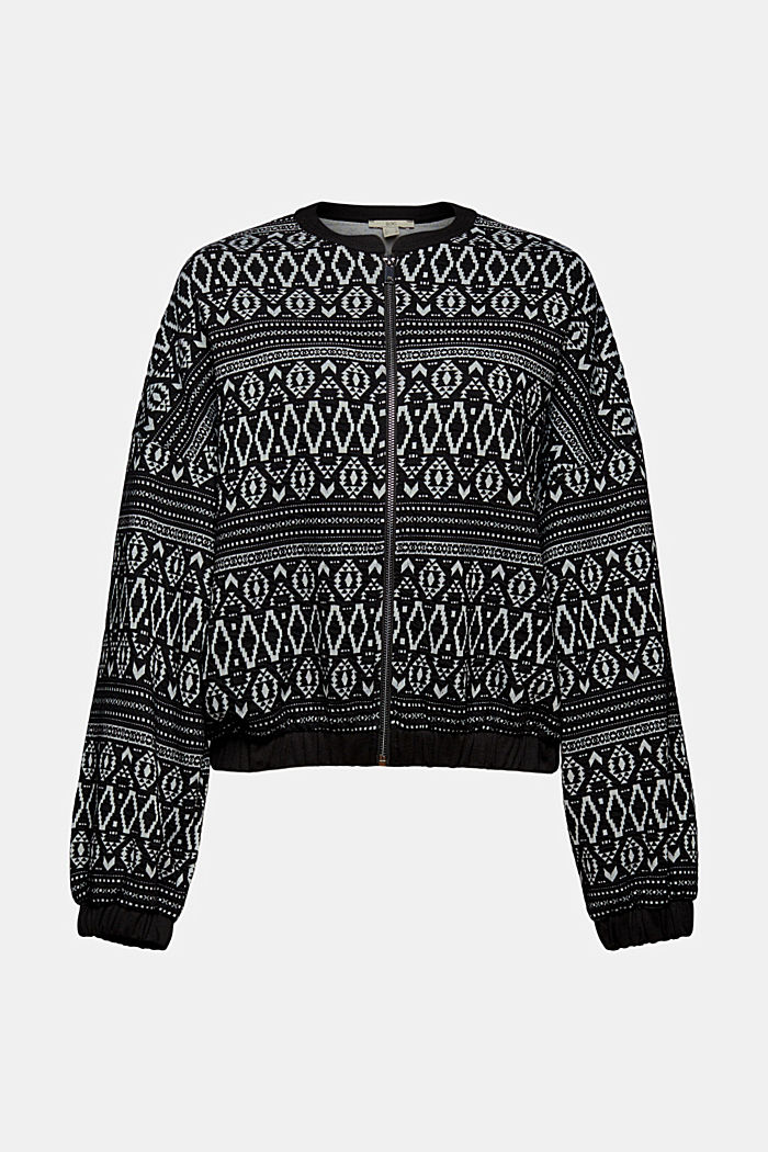 Sweatshirt met rits en Noors patroon