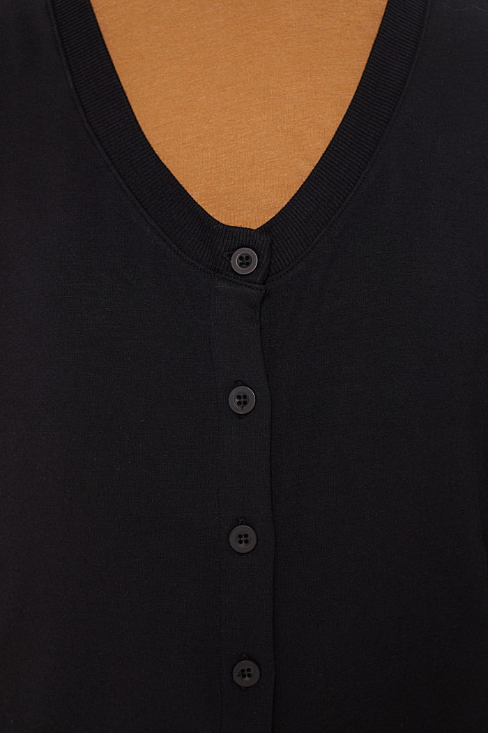 Sweat-shirt au look cardigan, BLACK, detail image number 2