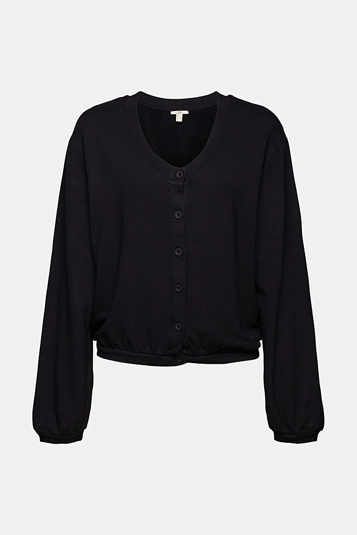 Sweat-shirt au look cardigan, BLACK, detail image number 6