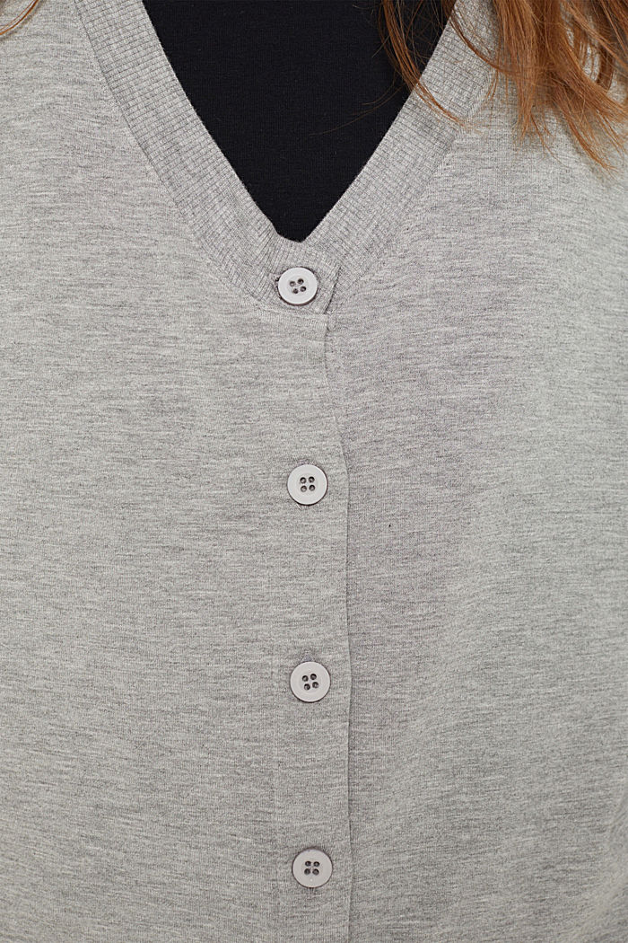 Sweat-shirt au look cardigan, MEDIUM GREY, detail image number 2