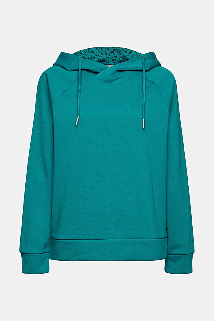 Gerecycled: hoodie met motief, EMERALD GREEN, detail image number 6