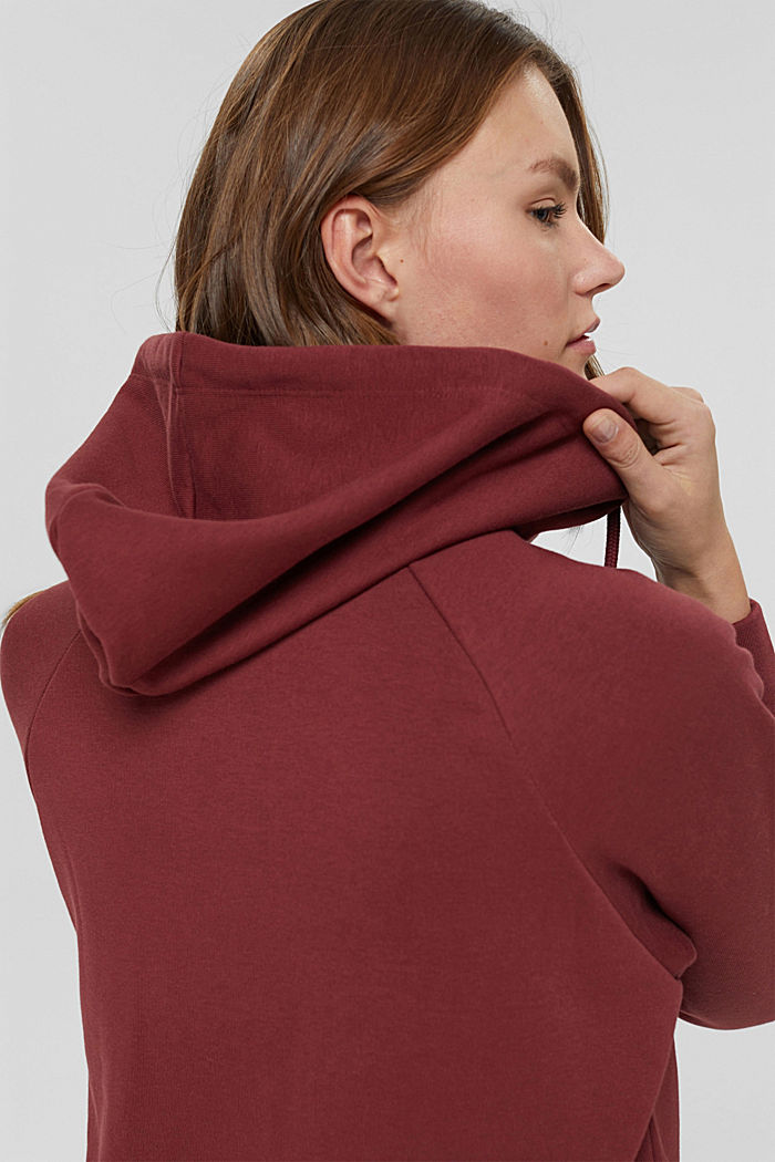 Gerecycled: hoodie met motief, GARNET RED, detail image number 5