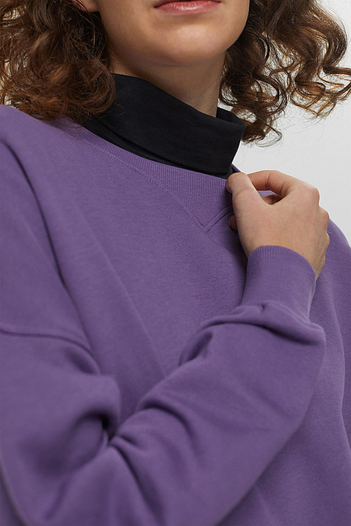 Sweatshirt met lager aangezette mouwen, DARK PURPLE, detail image number 2