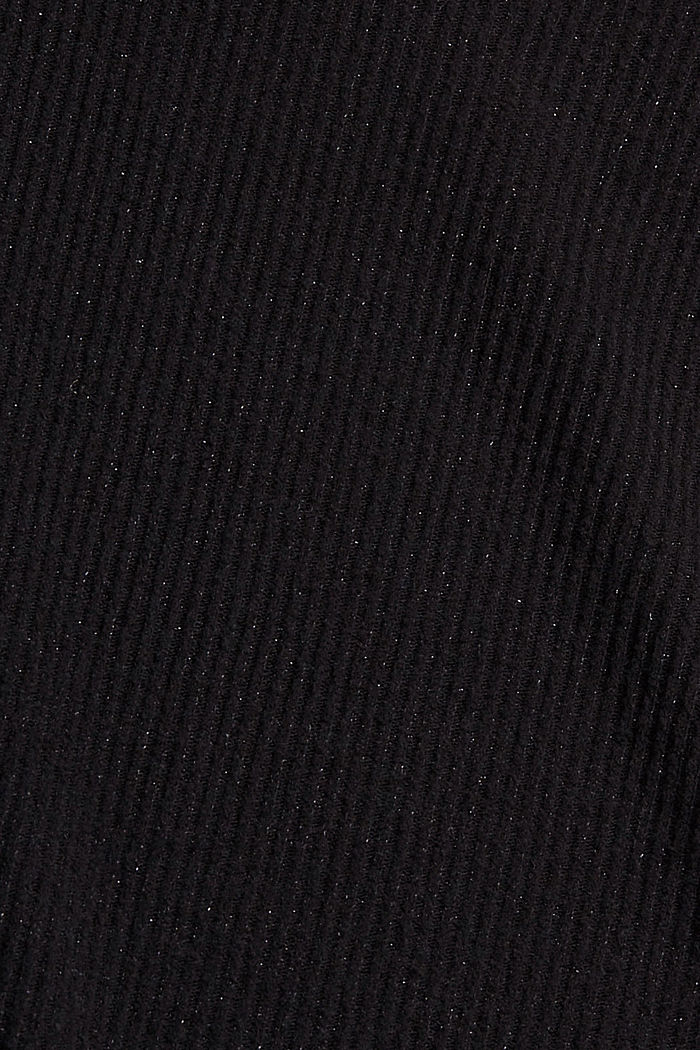 Gerecycled: geribde longsleeve met glitter, BLACK, detail image number 4