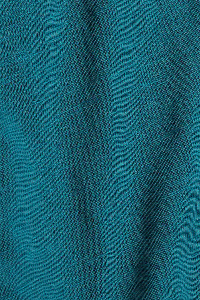 T-shirt à manches longues et imprimé métallisé, coton biologique, EMERALD GREEN, detail image number 4