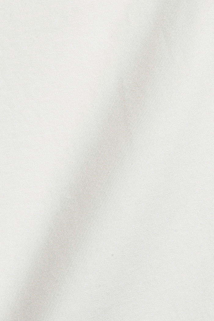 T-shirt à manches longues et encolure carrée, coton biologique, OFF WHITE, detail image number 4