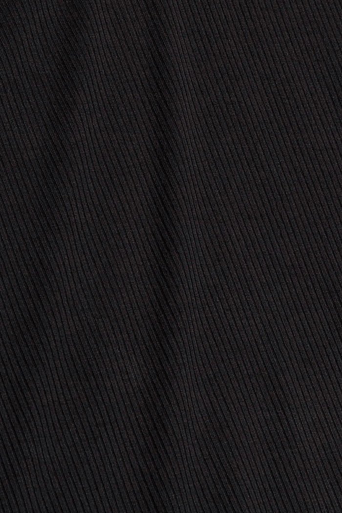 Geribde longsleeve met cut-out, BLACK, detail image number 4