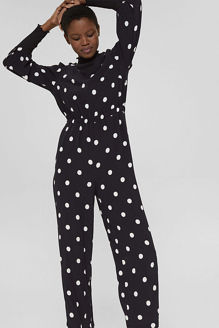 Polka dot jumpsuit with a wide leg