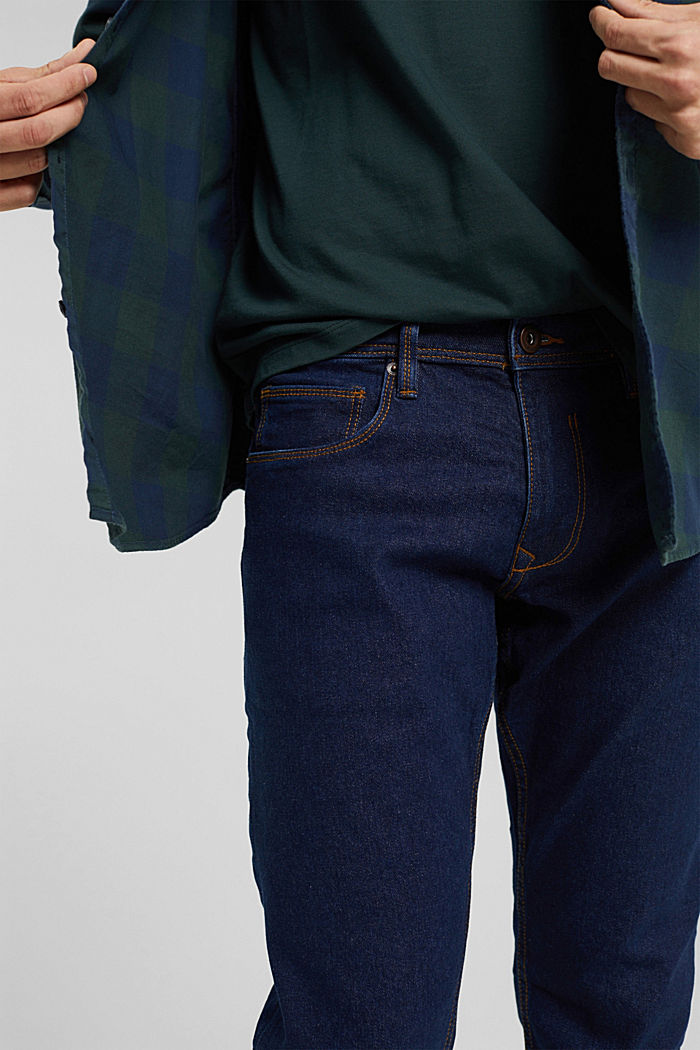 Jean en coton stretch, BLUE RINSE, detail image number 3