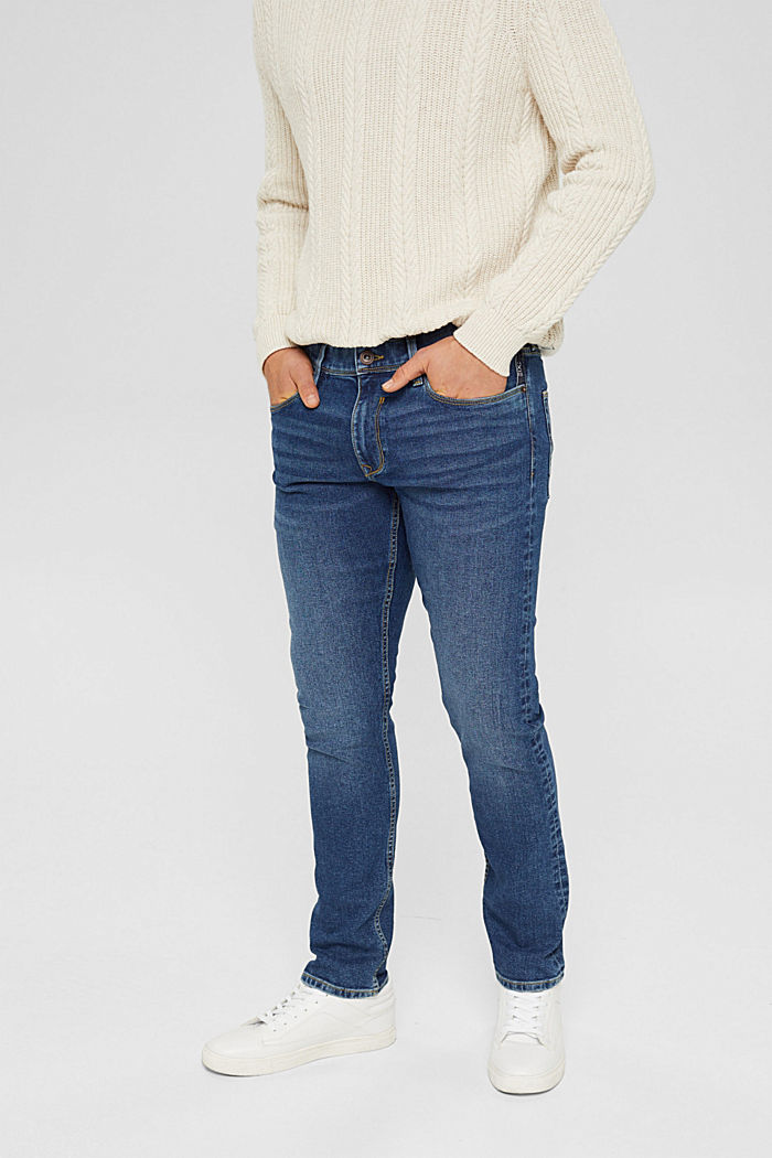 Stretch cotton jeans, BLUE MEDIUM WASHED, detail image number 0