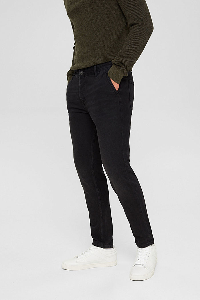 Katoenen jeans met comfortabele stretch, BLACK DARK WASHED, detail image number 0