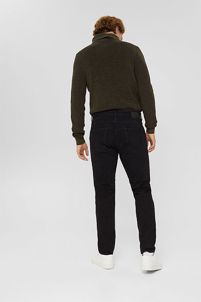 Katoenen jeans met comfortabele stretch, BLACK DARK WASHED, detail image number 1