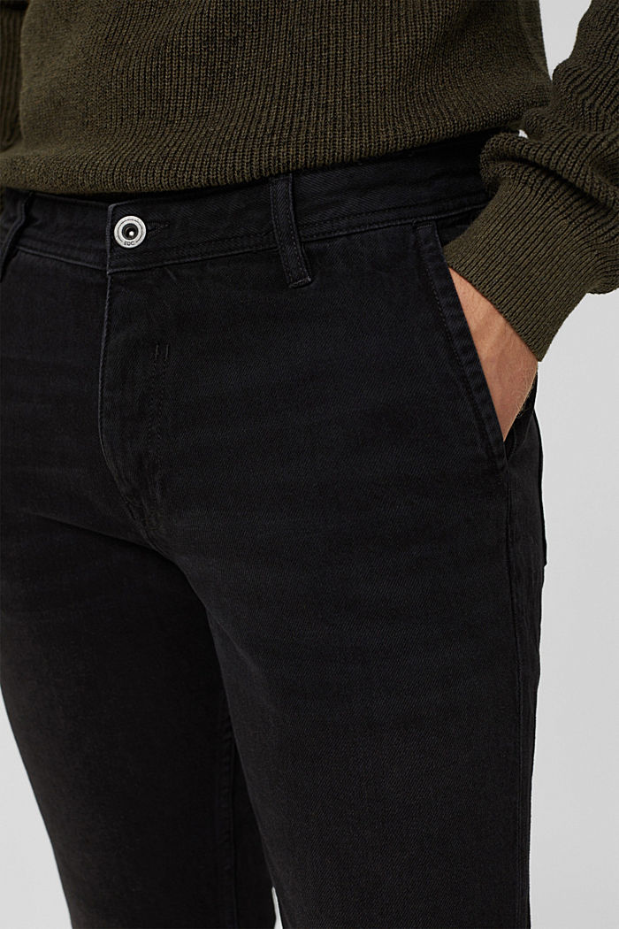 Katoenen jeans met comfortabele stretch, BLACK DARK WASHED, detail image number 3