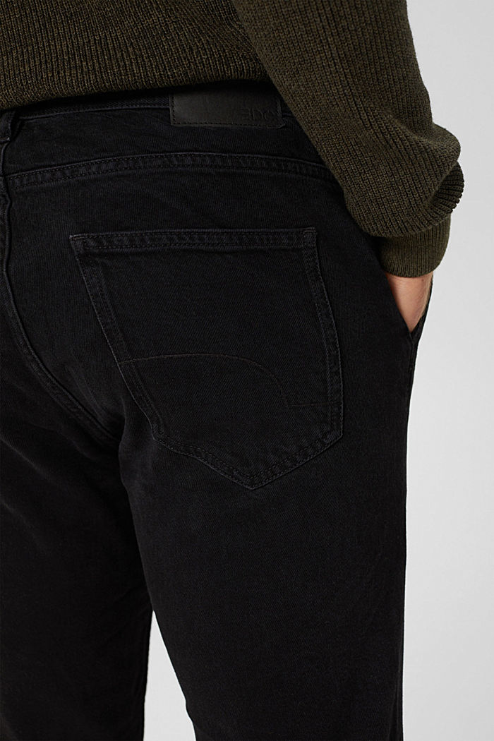 Katoenen jeans met comfortabele stretch, BLACK DARK WASHED, detail image number 5