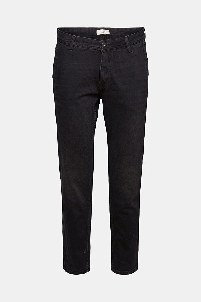 Katoenen jeans met comfortabele stretch, BLACK DARK WASHED, detail image number 6