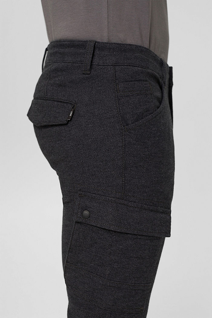 Pantalon cargo en coton biologique à teneur en stretch, DARK GREY, detail image number 2