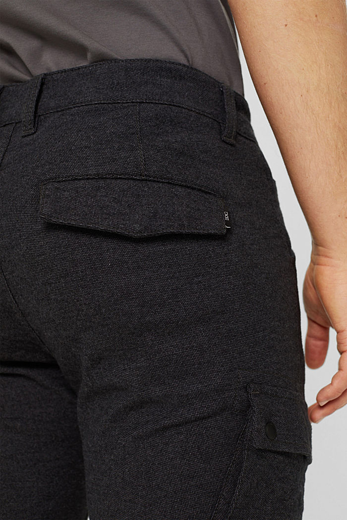 Pantalon cargo en coton biologique à teneur en stretch, DARK GREY, detail image number 5