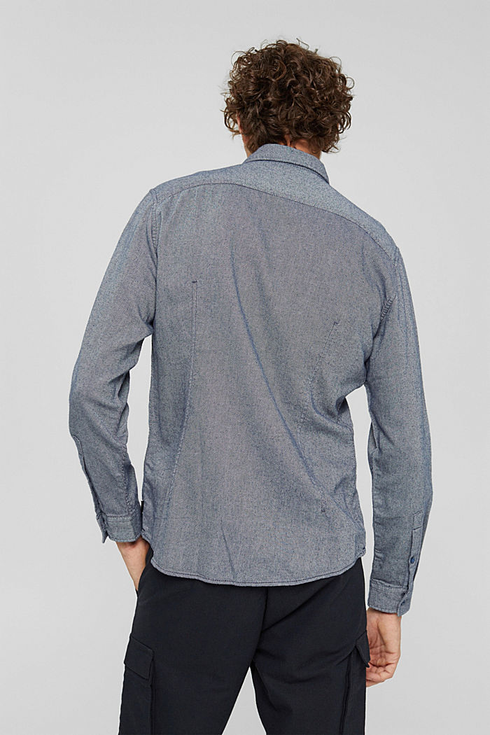 Flanellhemd aus Baumwolltwill, DARK BLUE, detail image number 3