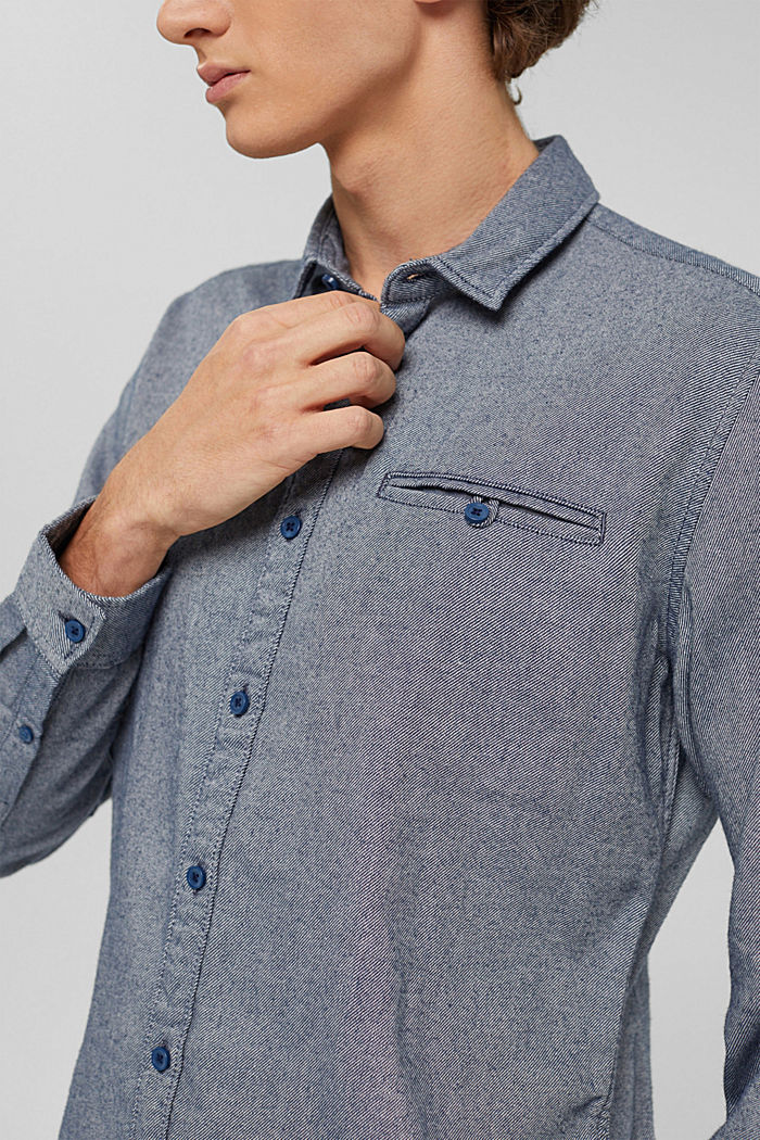 Flanellhemd aus Baumwolltwill, DARK BLUE, detail image number 2
