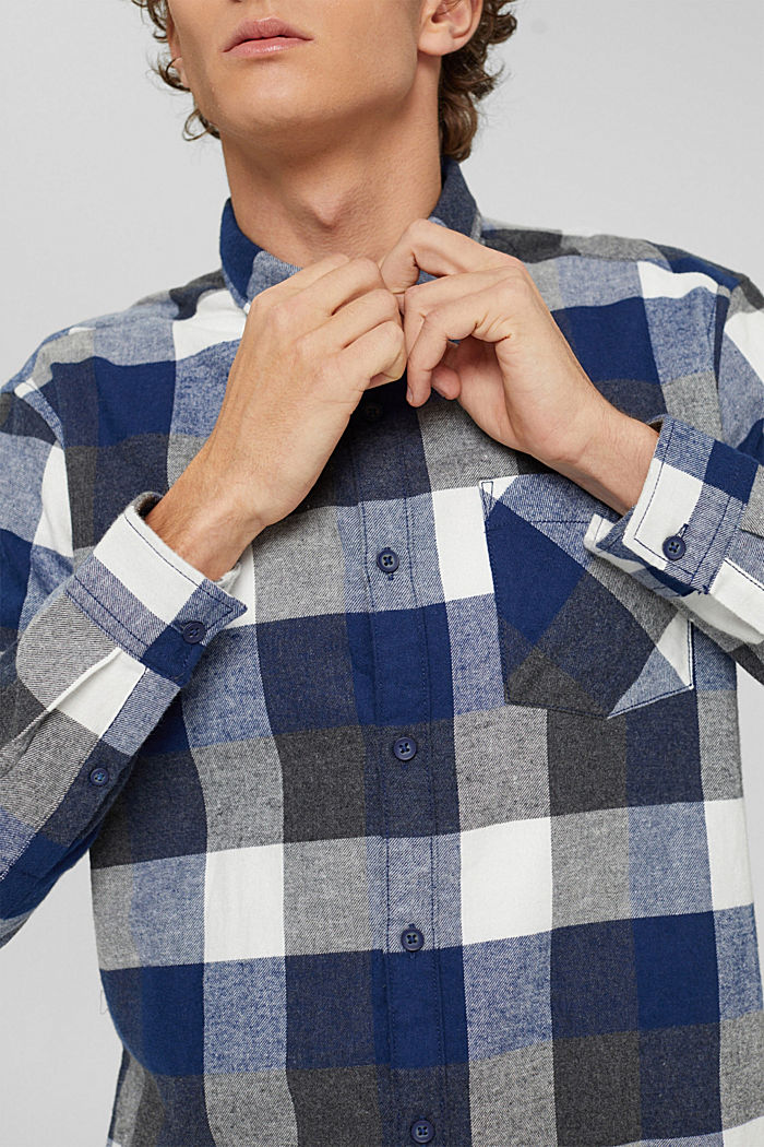 Checked flannel shirt made of cotton