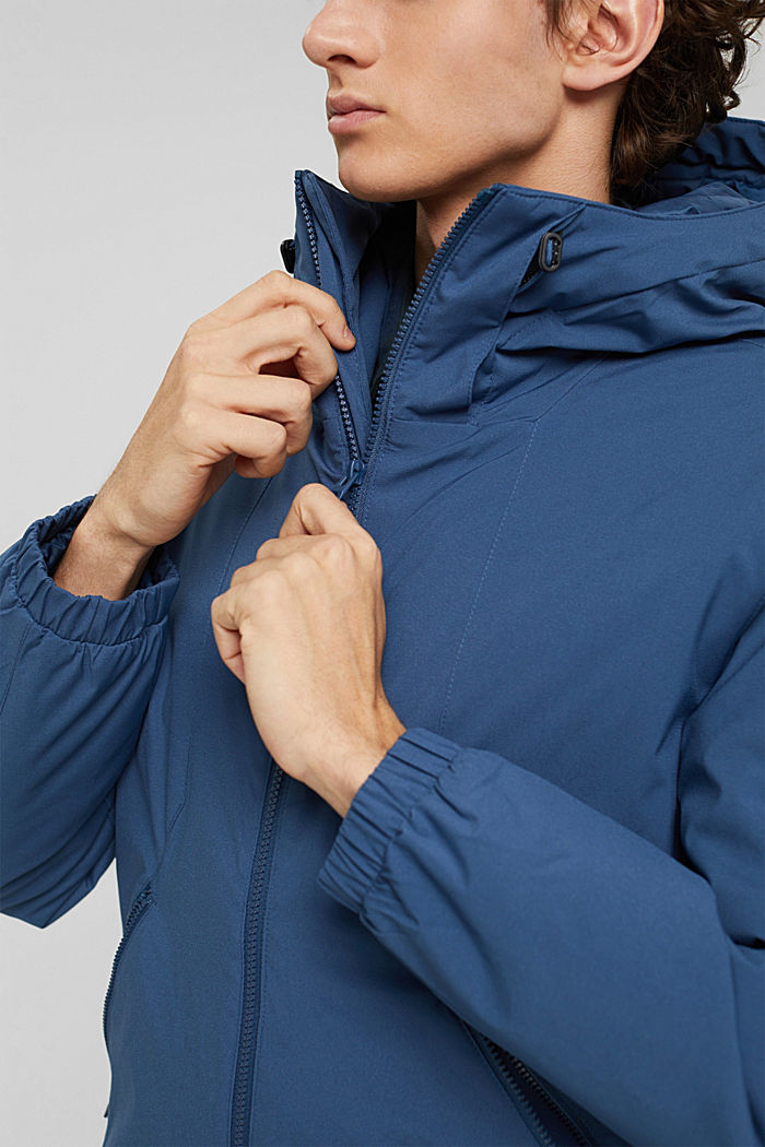 En matière recyclée : la veste matelassée à capuche, GREY BLUE, detail image number 2