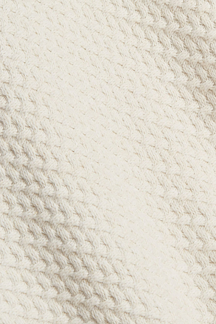 Pull-over à col châle, en coton biologique mélangé, OFF WHITE, detail image number 4