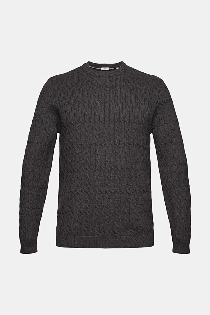 Pullover mit Zopfstrick aus Bio-Baumwolle