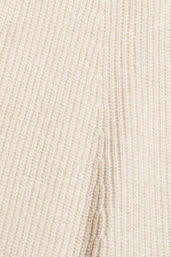 Gebreide trui van een mix met biologisch katoen, CREAM BEIGE, detail image number 4