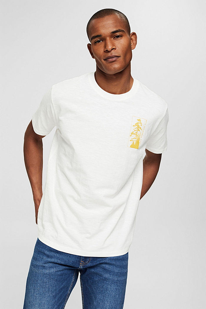 Jerseyowy T-shirt w 100% z bawełny organicznej, OFF WHITE, detail image number 0