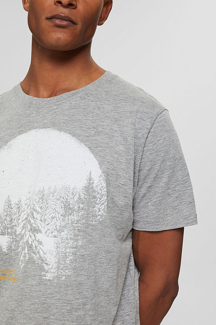 Printtikuvioitu jersey-t-paita, luomupuuvillasekoitetta, MEDIUM GREY, detail image number 1