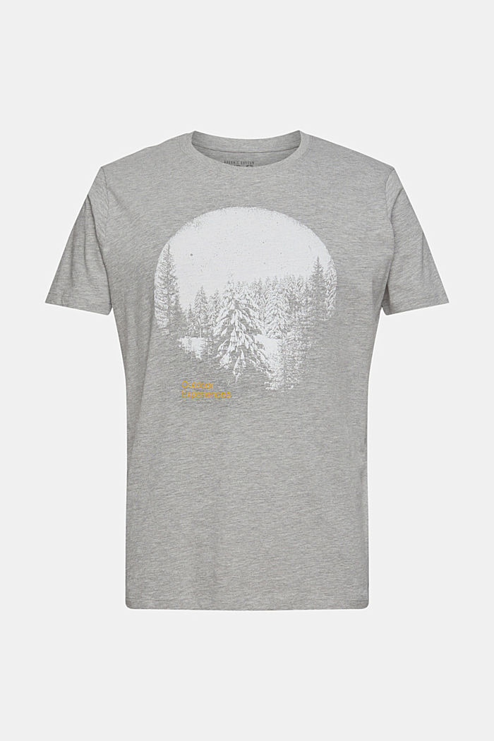 Jersey-T-shirt af økologisk bomuldsblanding med print