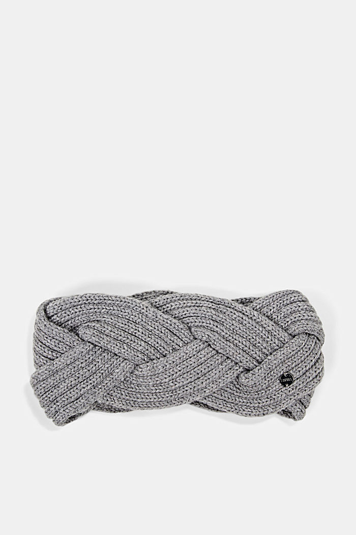 Wool blend: plaited-effect knit headband