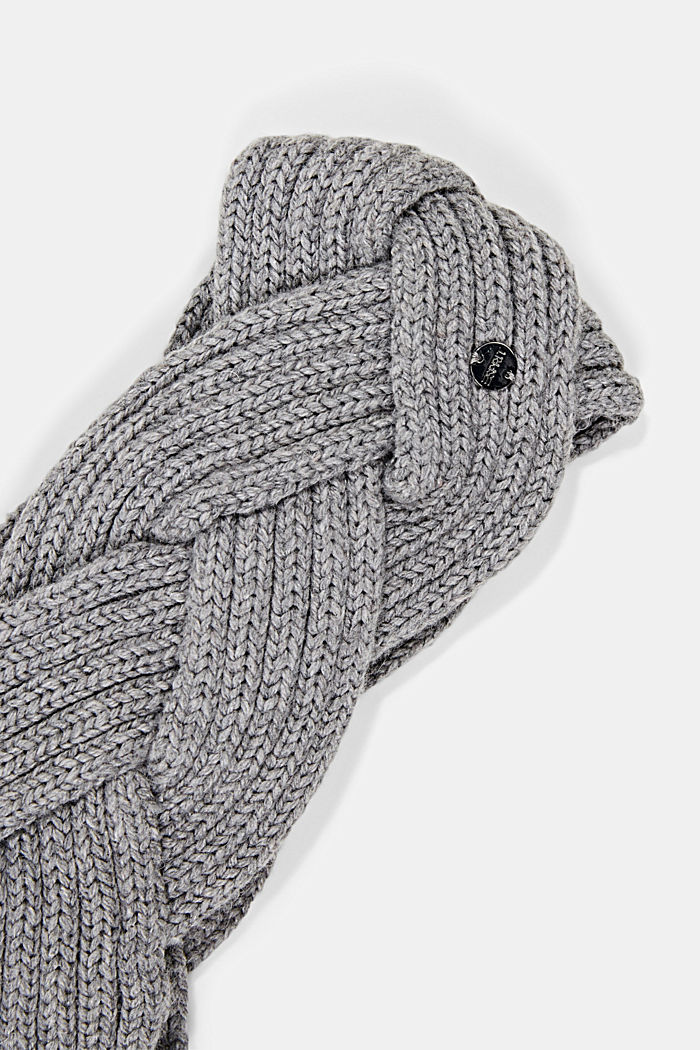 Met wol: gevlochten hoofdband, GUNMETAL, detail image number 1
