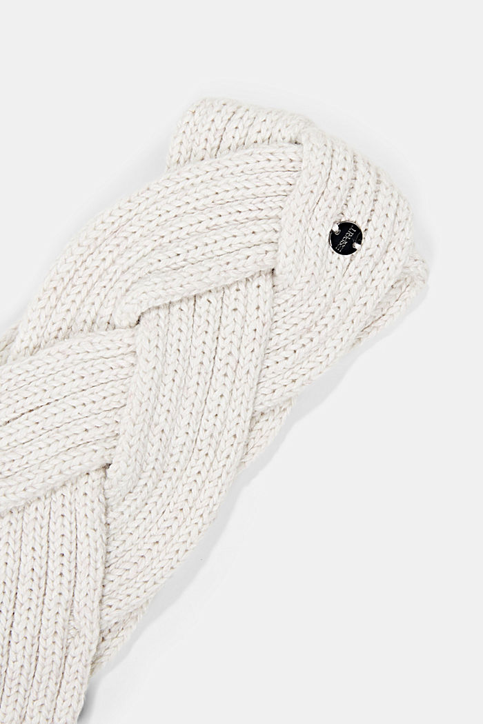 À teneur en laine : bandeau en maille tressé, OFF WHITE, detail image number 1