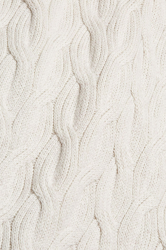 Con lana/alpaca: poncho de punto con cinturón, OFF WHITE, detail image number 2