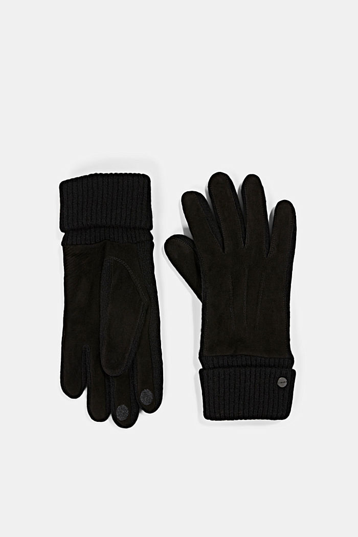Handschuhe aus Material-Mix, BLACK, detail image number 0