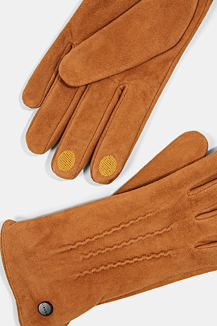 Handschoenen van suède, CARAMEL, detail image number 1