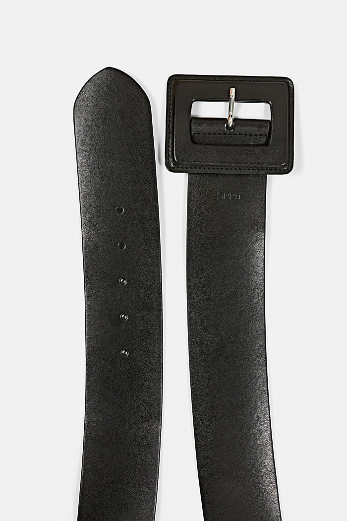 Large ceinture taille haute en similicuir, BLACK, detail image number 1