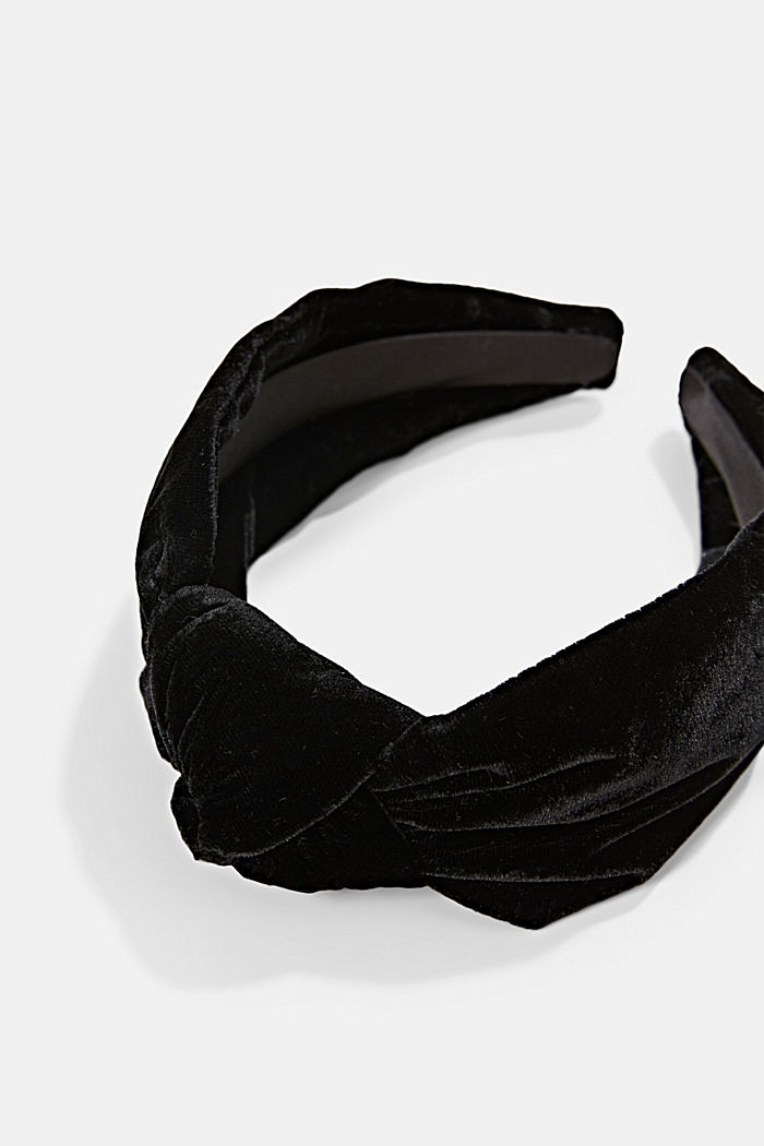 Haarband met fluweellook, BLACK, detail image number 1