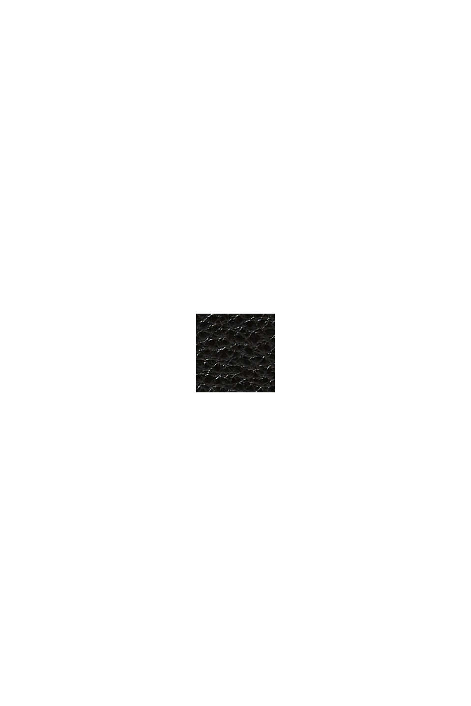 Petit sac porté épaule en cuir véritable, BLACK, swatch