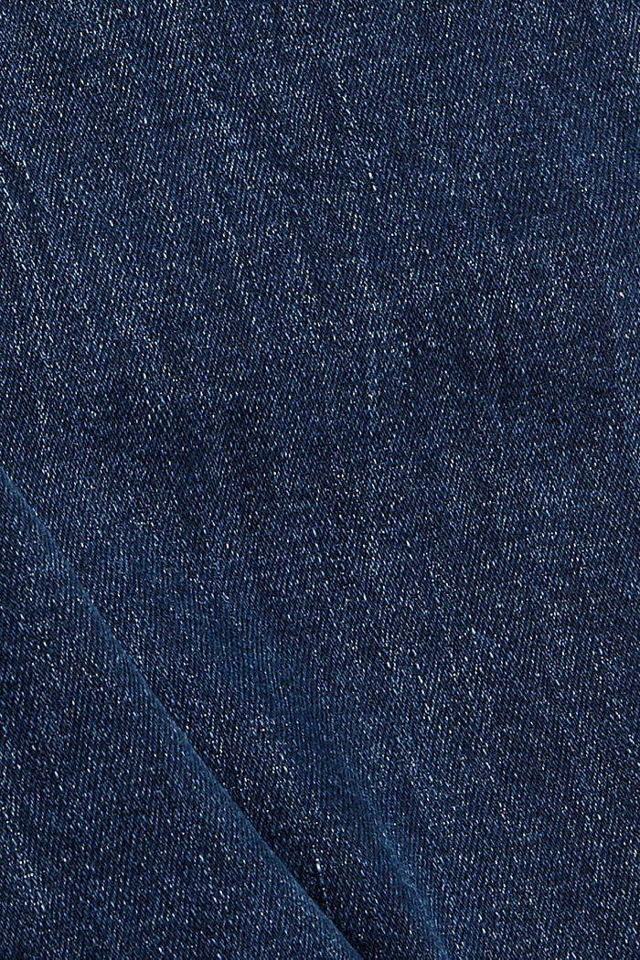 Stretch jeans met een used look, biologisch katoen, BLUE DARK WASHED, detail image number 4